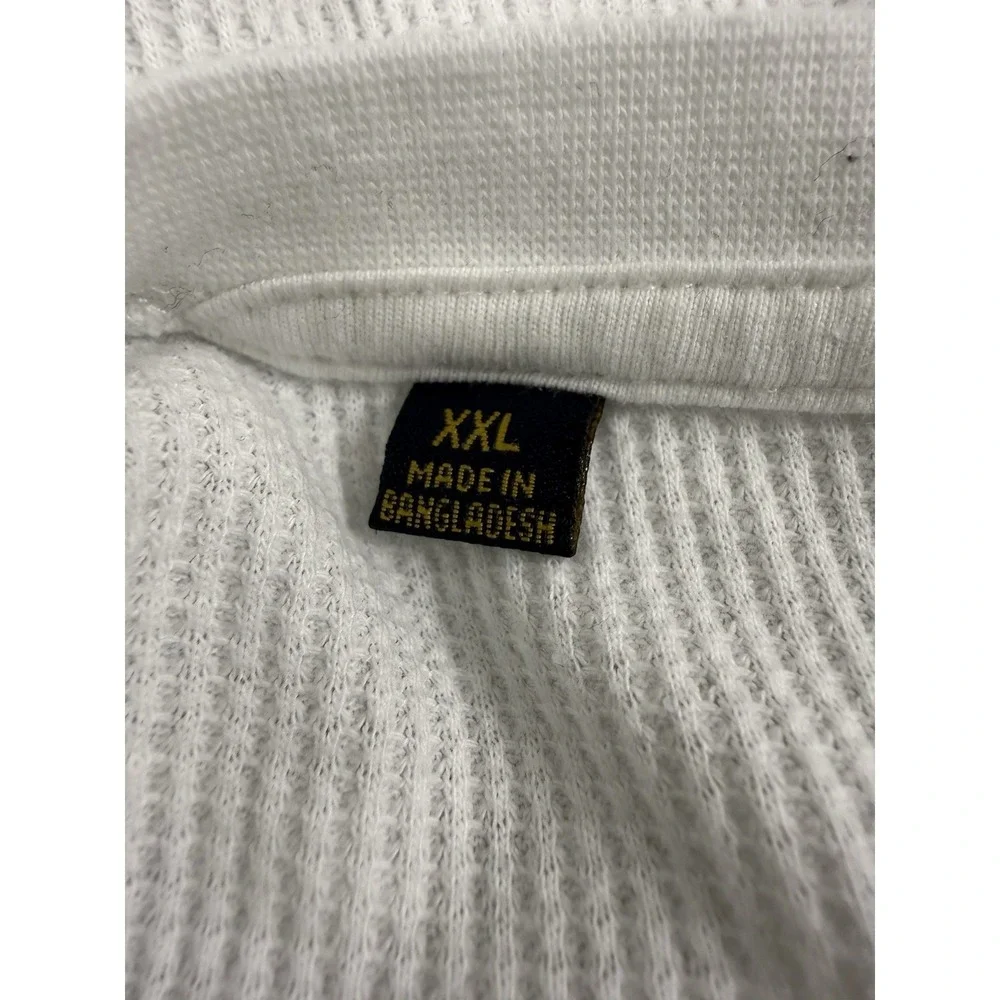 Jachs MFG Men's XXL Waffle Knit Thermal Shirt‎ White Long Sleeve Crewneck Cotton